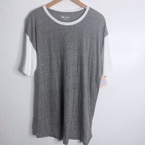 NWT Lularoe Men’s Patrick Short Sleeves Tee Gray White 2XL Casual Everyday Crew